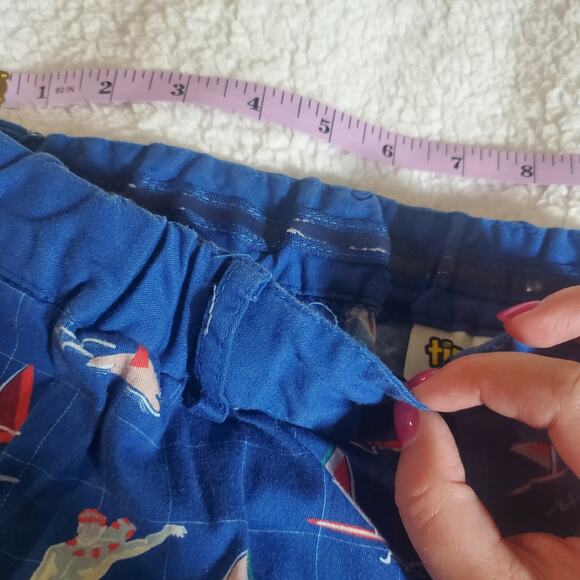 Tipsy Elves Santa Shark Tropical Print Pants Blue Size Large Christmas Holiday - Picture 16 of 16